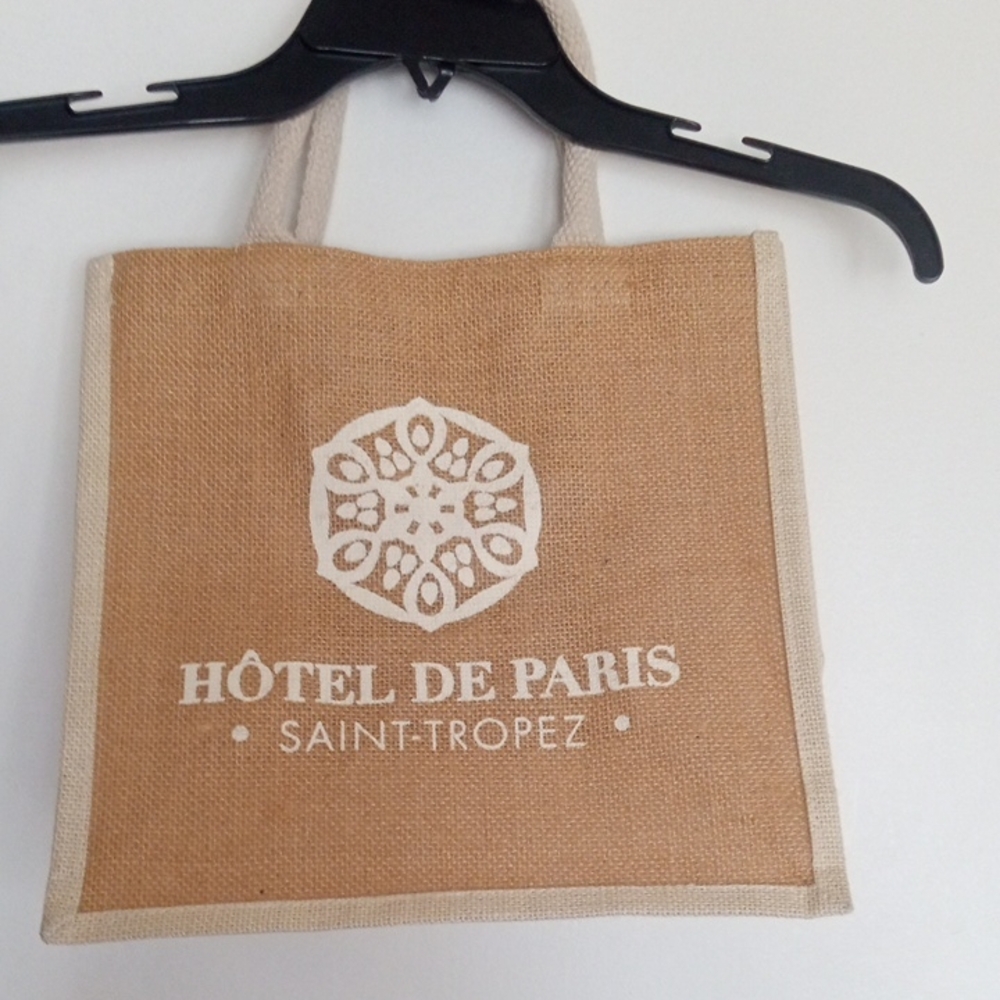 Hôtel de Paris Saint-Tropez Jute Tote Bag New 11.5"X11.5"